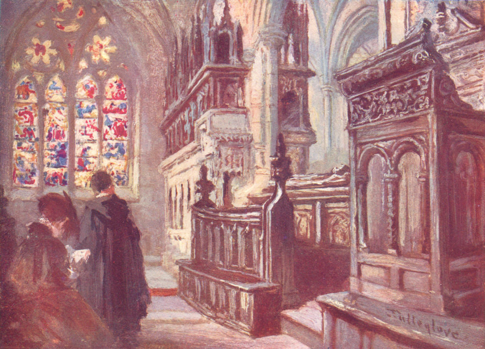 OXFORD. Christ Church-Interior of Latin Chapel 1903 old antique print picture